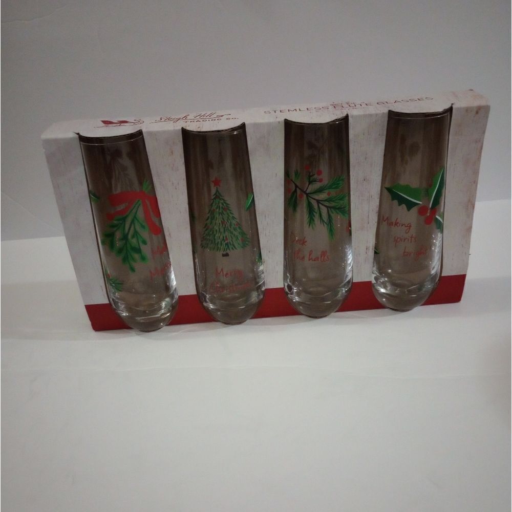 🍷 Sleigh Hills Christmas Stemless Wine Glasses